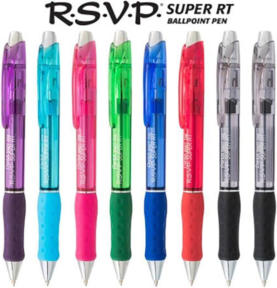 image:imagePentel RSVP Super RT Ballpoint Pen 07mm Fine Line Assorted Ink Colors 8 Pack with Bonus Black Ink Pen
