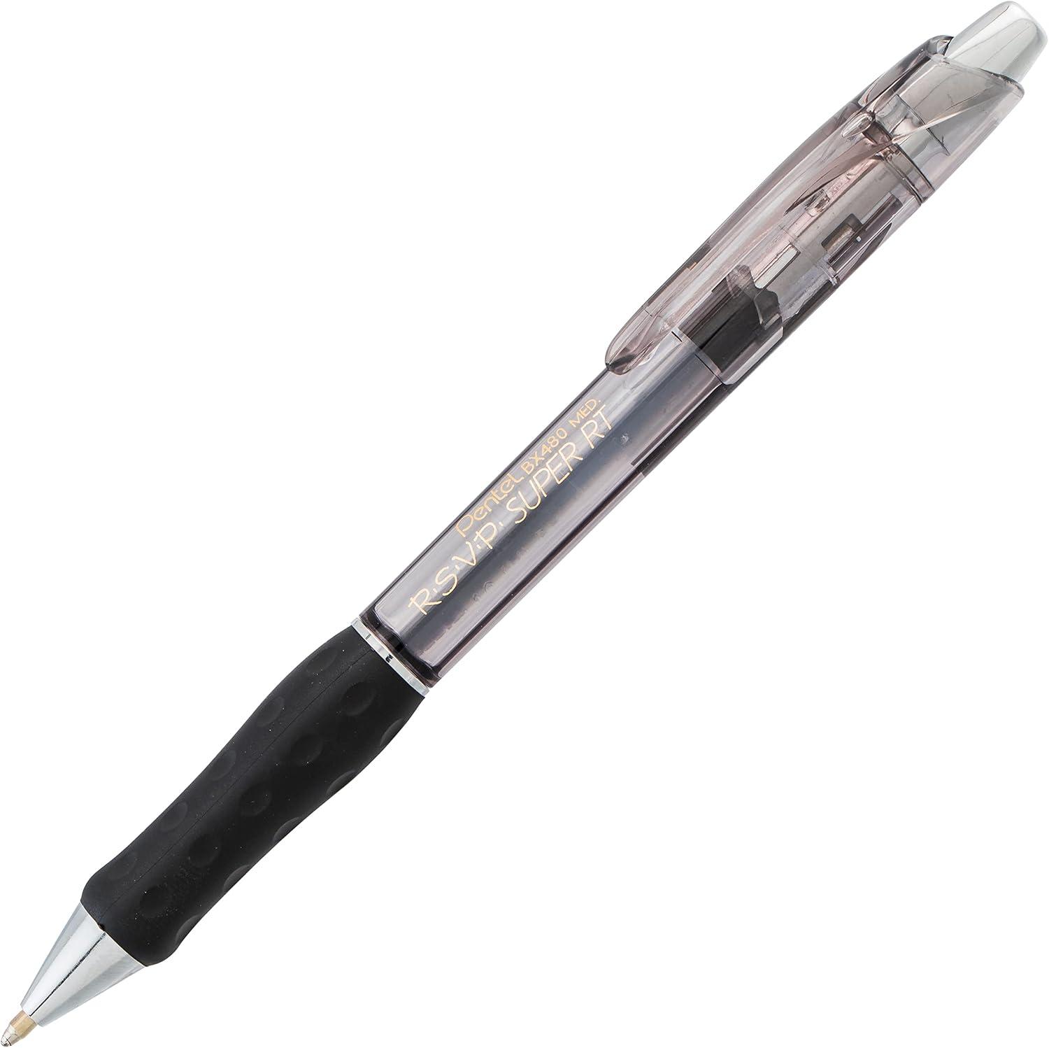 image:imagePentel RSVP Super RT Ballpoint Pen 07mm Fine Line Assorted Ink Pack of 4 BX477BP4M1Assorted
