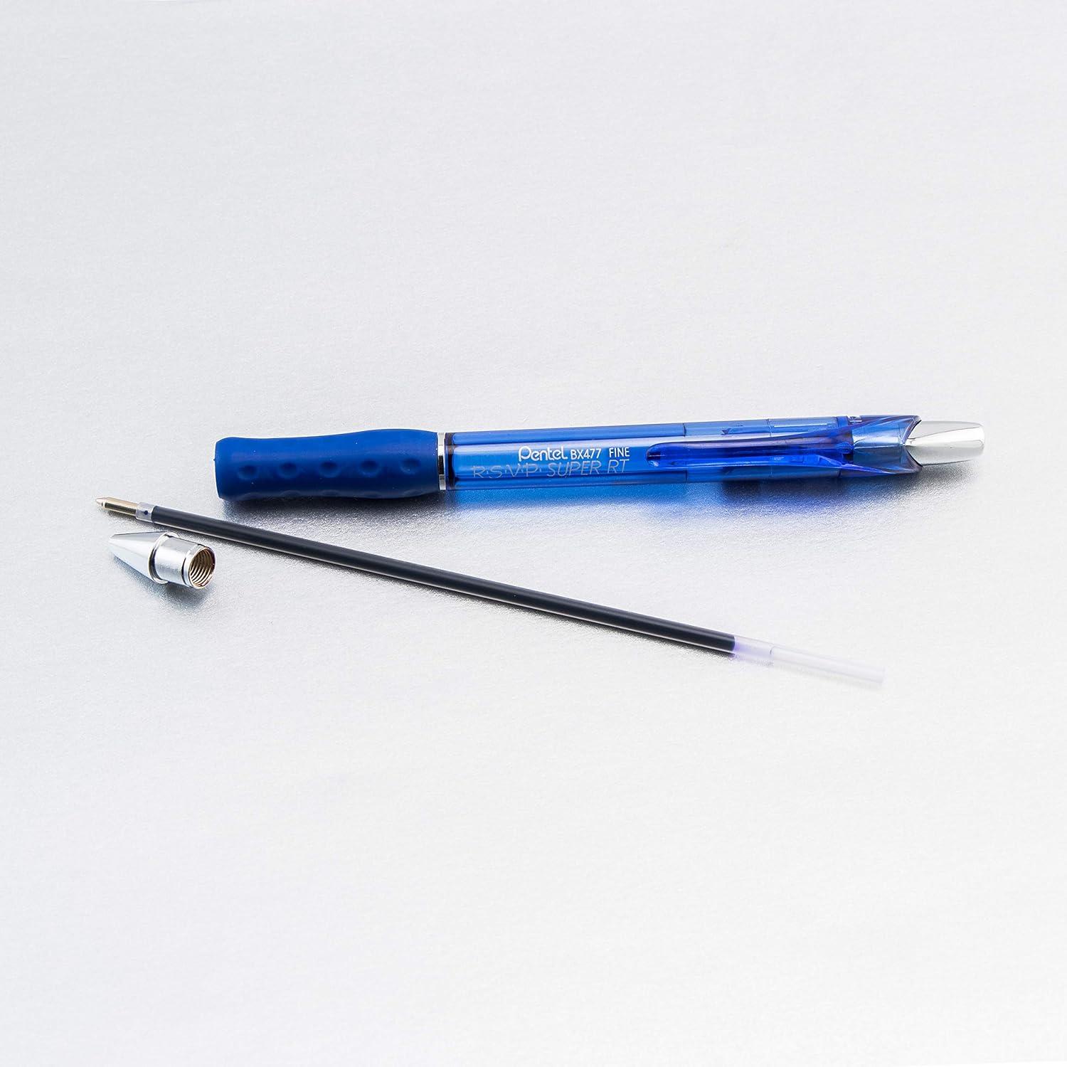image:imagePentel RSVP Super RT Ballpoint Pen 07mm Fine Line Assorted Ink Pack of 4 BX477BP4M1Blue