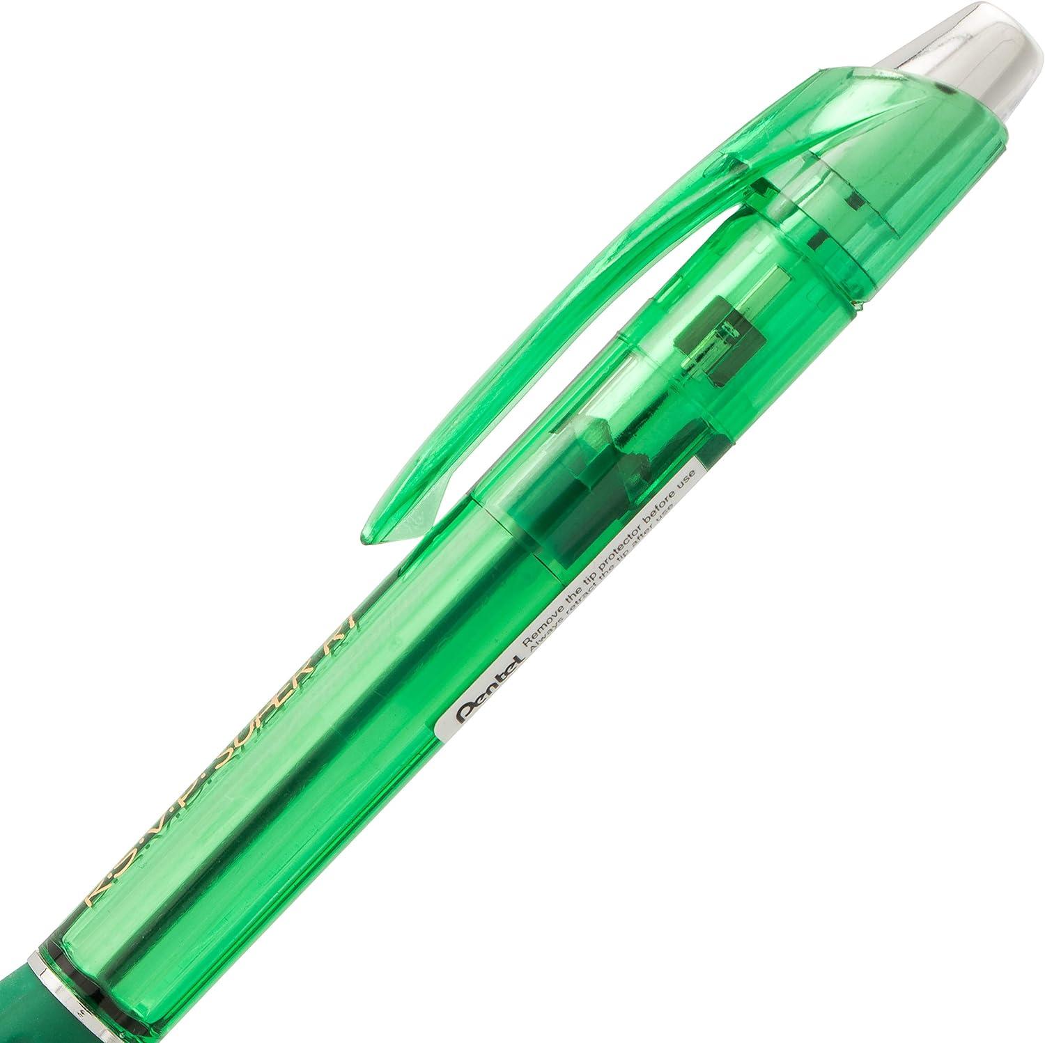 image:imagePentel RSVP Super RT Ballpoint Pen 07mm Fine Line Assorted Ink Pack of 4 BX477BP4M1Green