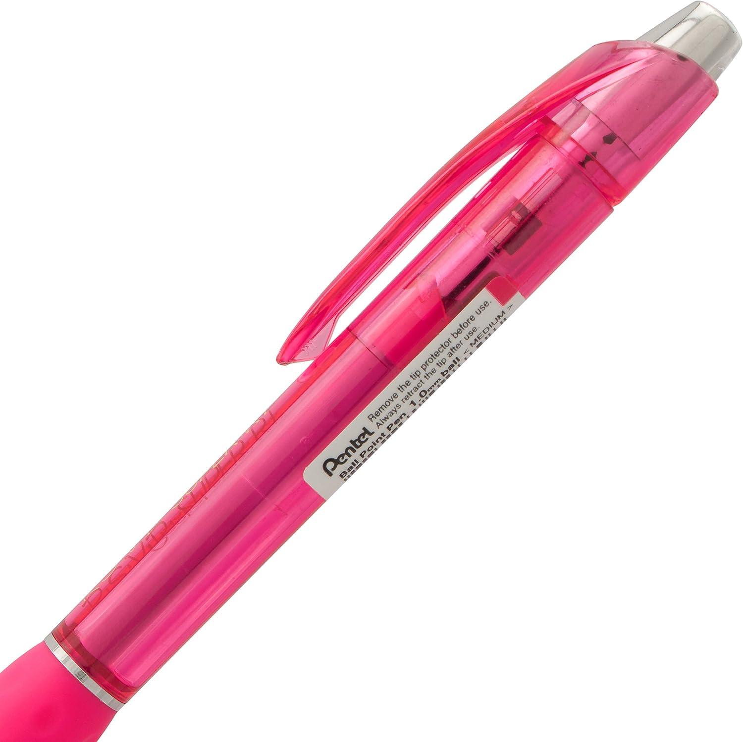 image:imagePentel RSVP Super RT Ballpoint Pen 07mm Fine Line Assorted Ink Pack of 4 BX477BP4M1Pink