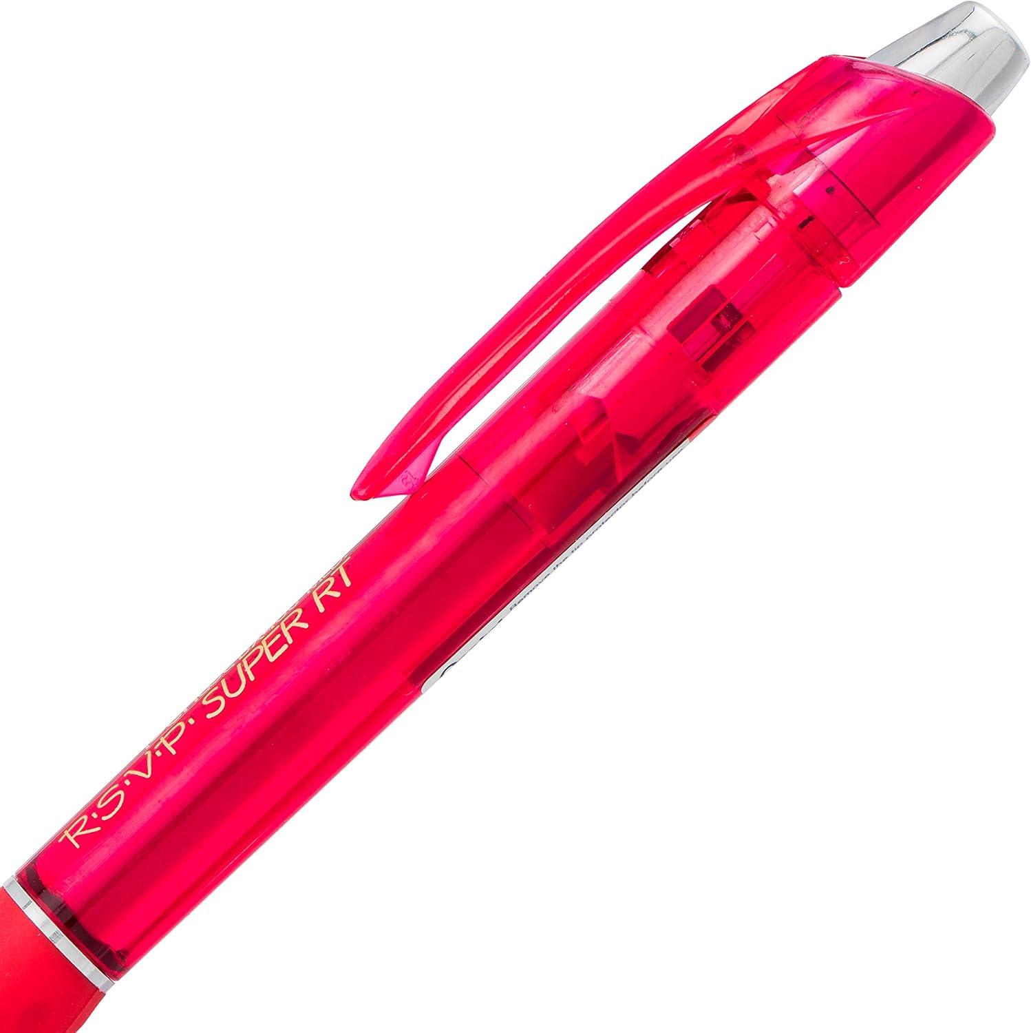 image:imagePentel RSVP Super RT Ballpoint Pen 07mm Fine Line Assorted Ink Pack of 4 BX477BP4M1Red