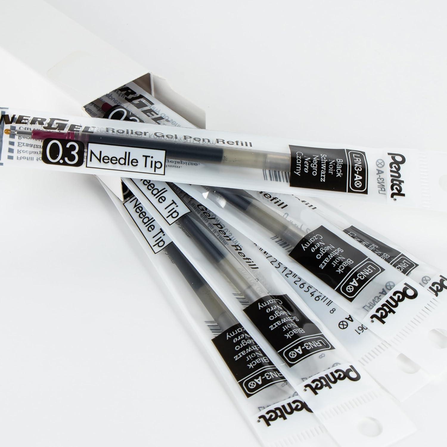 image:imagePentel Refill Ink for EnerGel Gel Pen 03mm Needle Tip Extra Fine Blue Ink Pack of 6 Refills LRN36CBlack