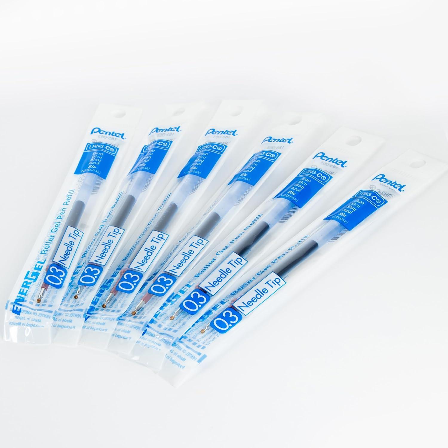 image:imagePentel Refill Ink for EnerGel Gel Pen 03mm Needle Tip Extra Fine Blue Ink Pack of 6 Refills LRN36CBlue