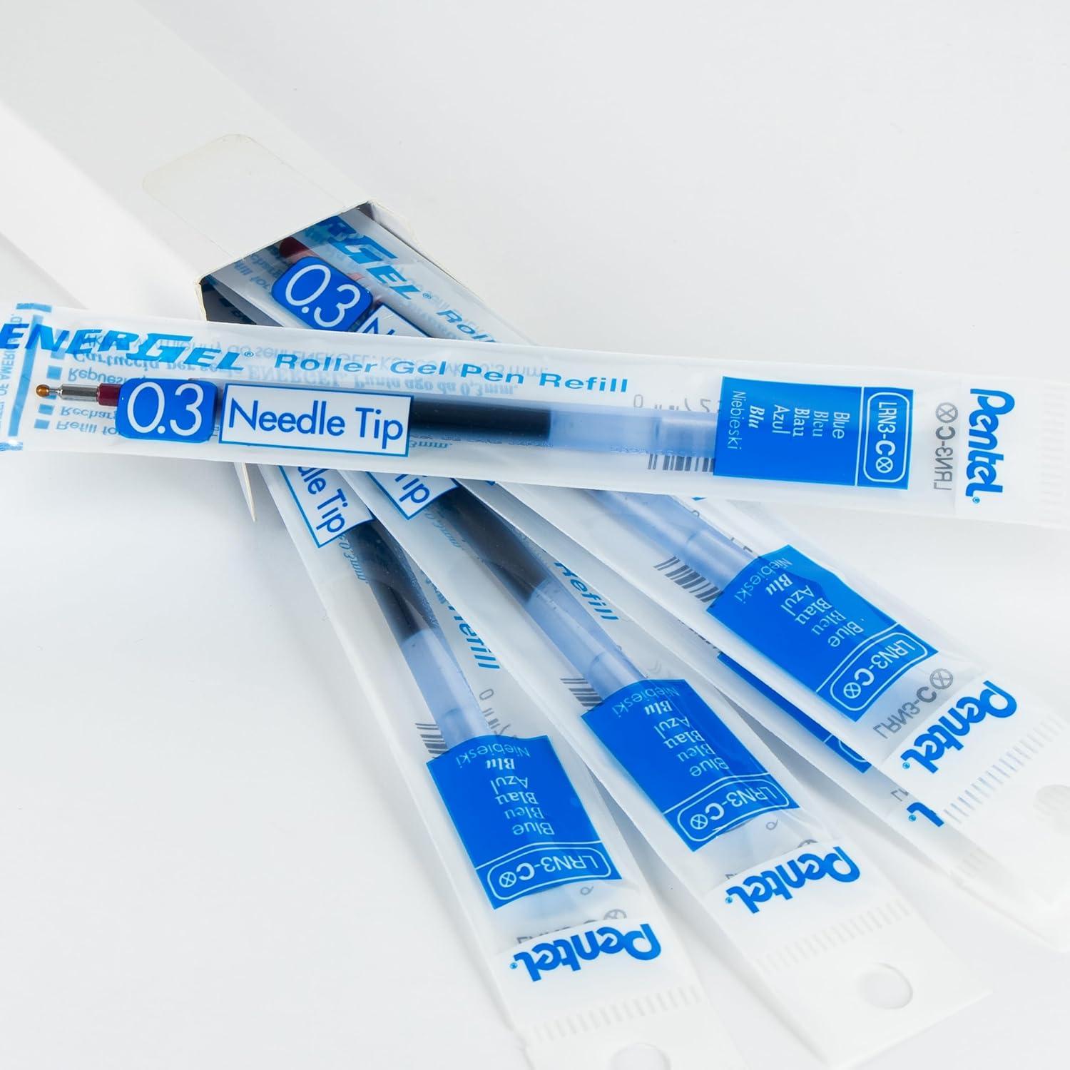 image:imagePentel Refill Ink for EnerGel Gel Pen 03mm Needle Tip Extra Fine Blue Ink Pack of 6 Refills LRN36CBlue