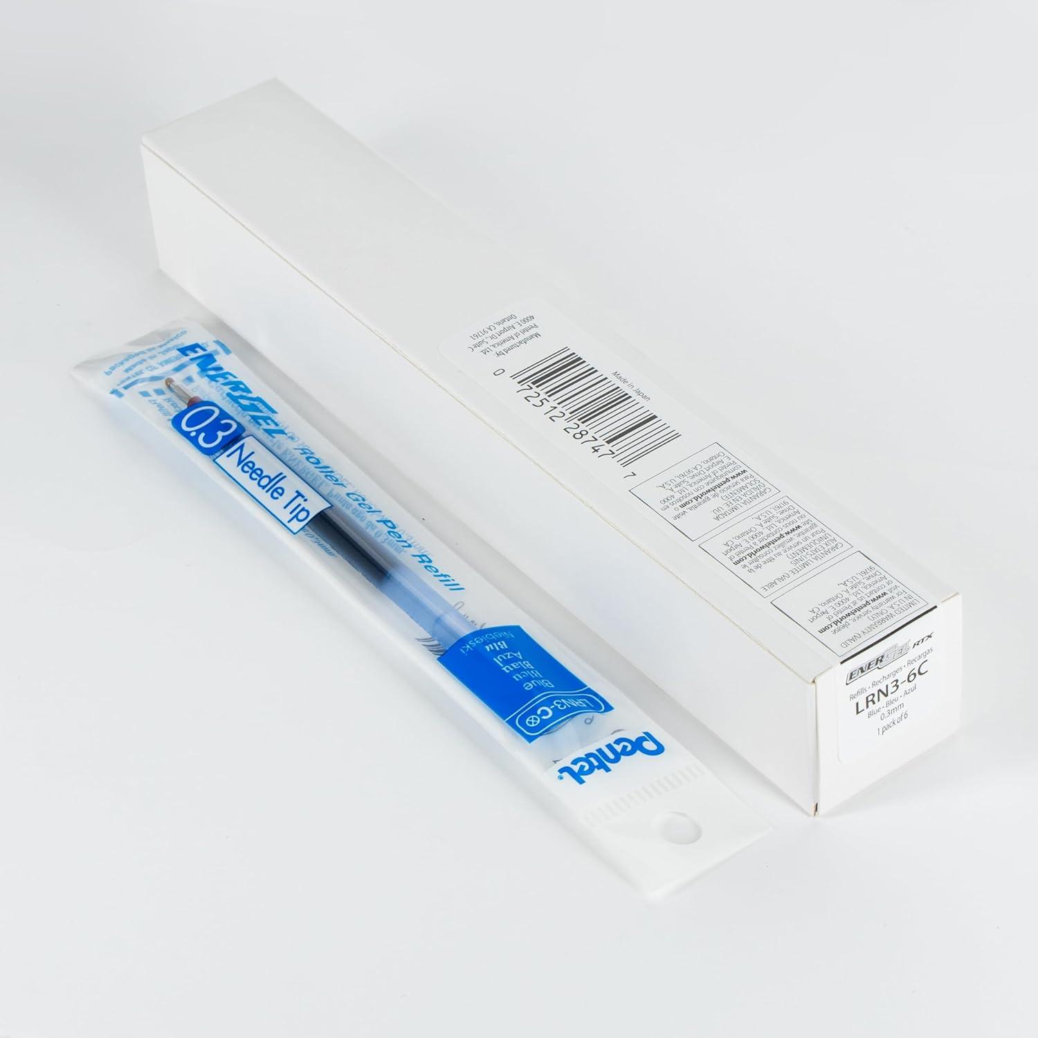 image:imagePentel Refill Ink for EnerGel Gel Pen 03mm Needle Tip Extra Fine Blue Ink Pack of 6 Refills LRN36CBlue