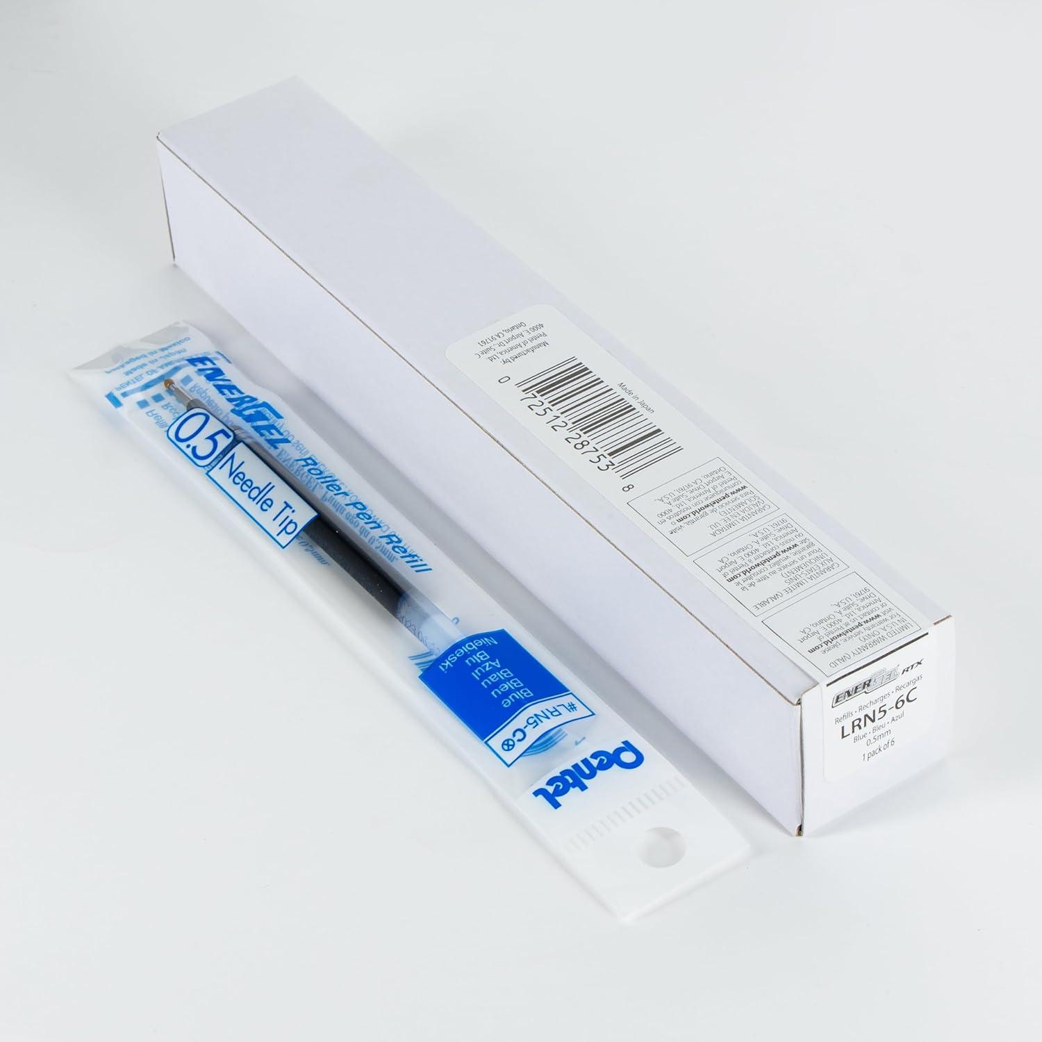 image:imagePentel Refill Ink for EnerGel Gel Pen 05mm Needle Tip Fine Black Ink Pack of 6 Refills LRN56ABlue