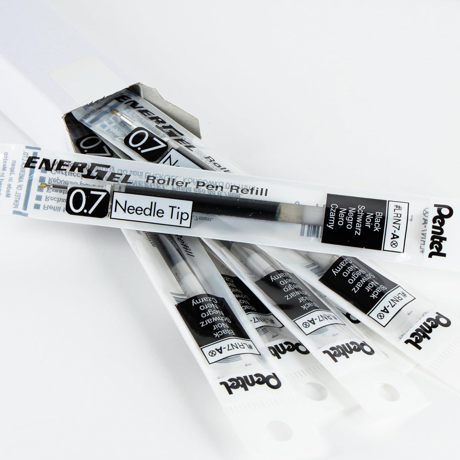 image:imagePentel Refill Ink for EnerGel Gel Pen 07mm Needle Tip Fine Black Ink Pack of 6 Refills LRN76ABlack