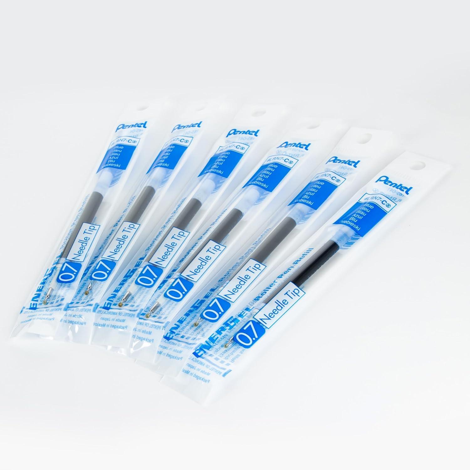 image:imagePentel Refill Ink for EnerGel Gel Pen 07mm Needle Tip Fine Black Ink Pack of 6 Refills LRN76ABlue