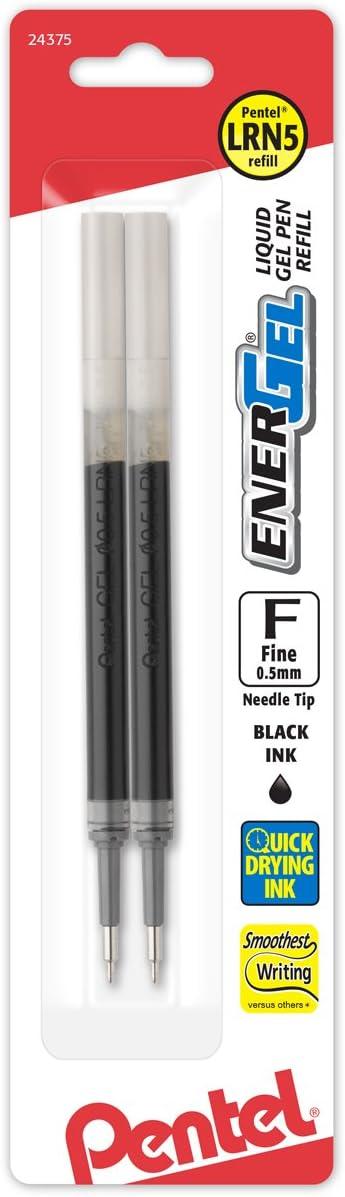 image:imagePentel Refill Ink For ENERGEL amp Lancelot Gel Pen 07mm Metal Tip Medium Red Ink Pack of 2 LR7BP2BBlack
