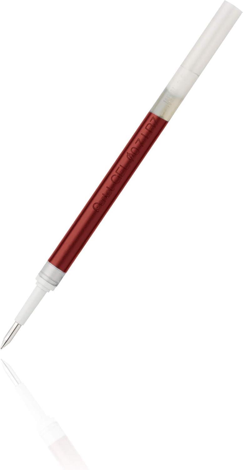 image:imagePentel Refill Ink For ENERGEL amp Lancelot Gel Pen 07mm Metal Tip Medium Red Ink Pack of 2 LR7BP2BRed