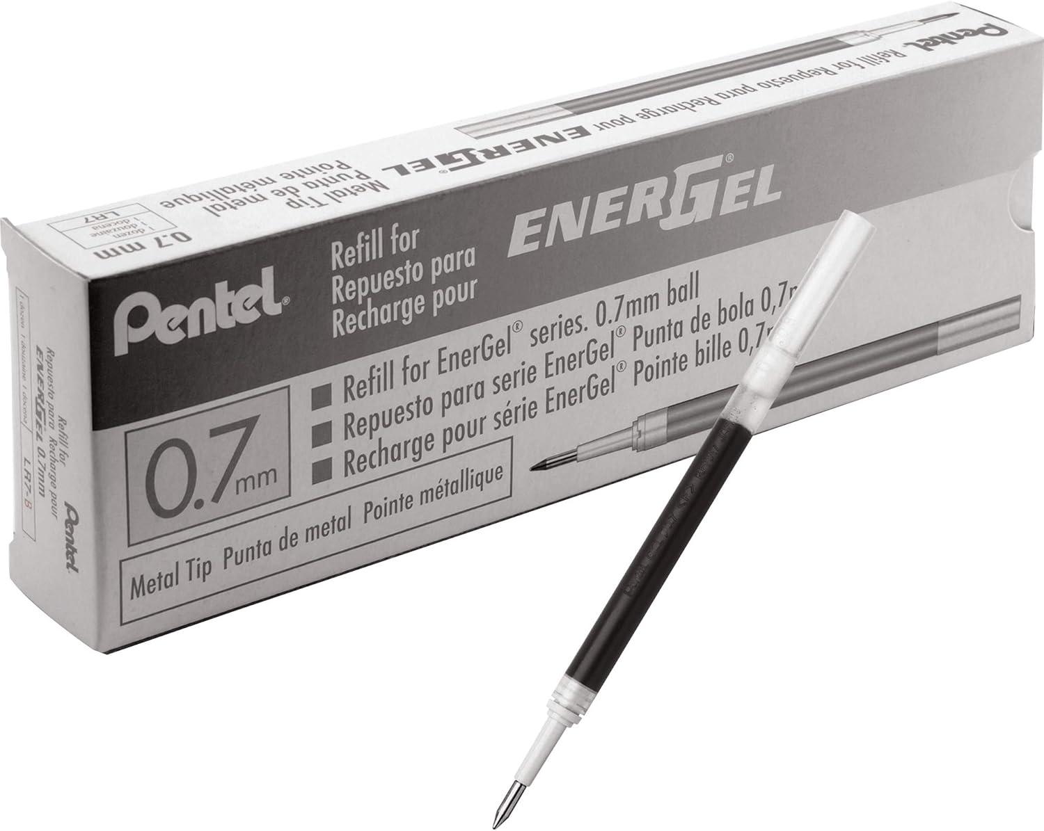 image:imagePentel Refill Ink For ENERGEL amp Lancelot Gel Pen 07mm Metal Tip Medium Violet Ink Pack of 2 LR7BP2VBlack
