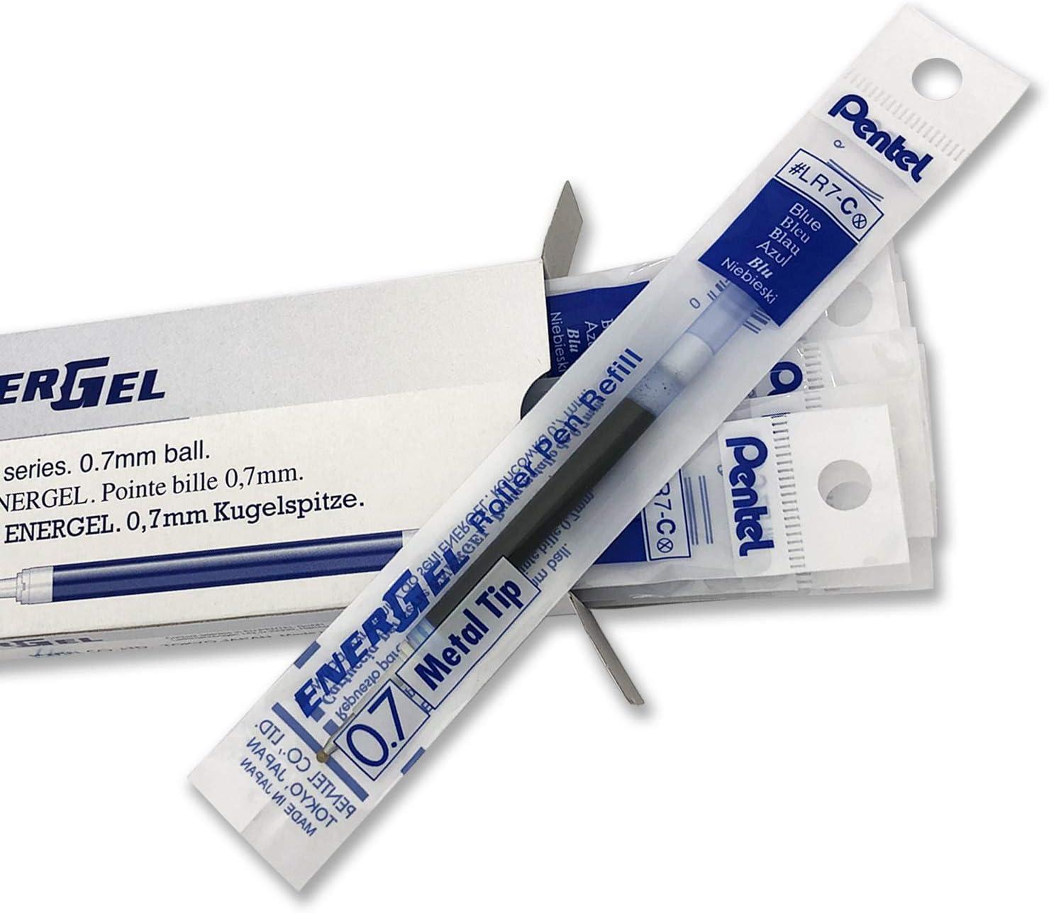 image:imagePentel Refill Ink for BL57BL77 EnerGel Liquid Gel Pen 07mm Metal Tip Blue Ink Box of 12 LR7C12