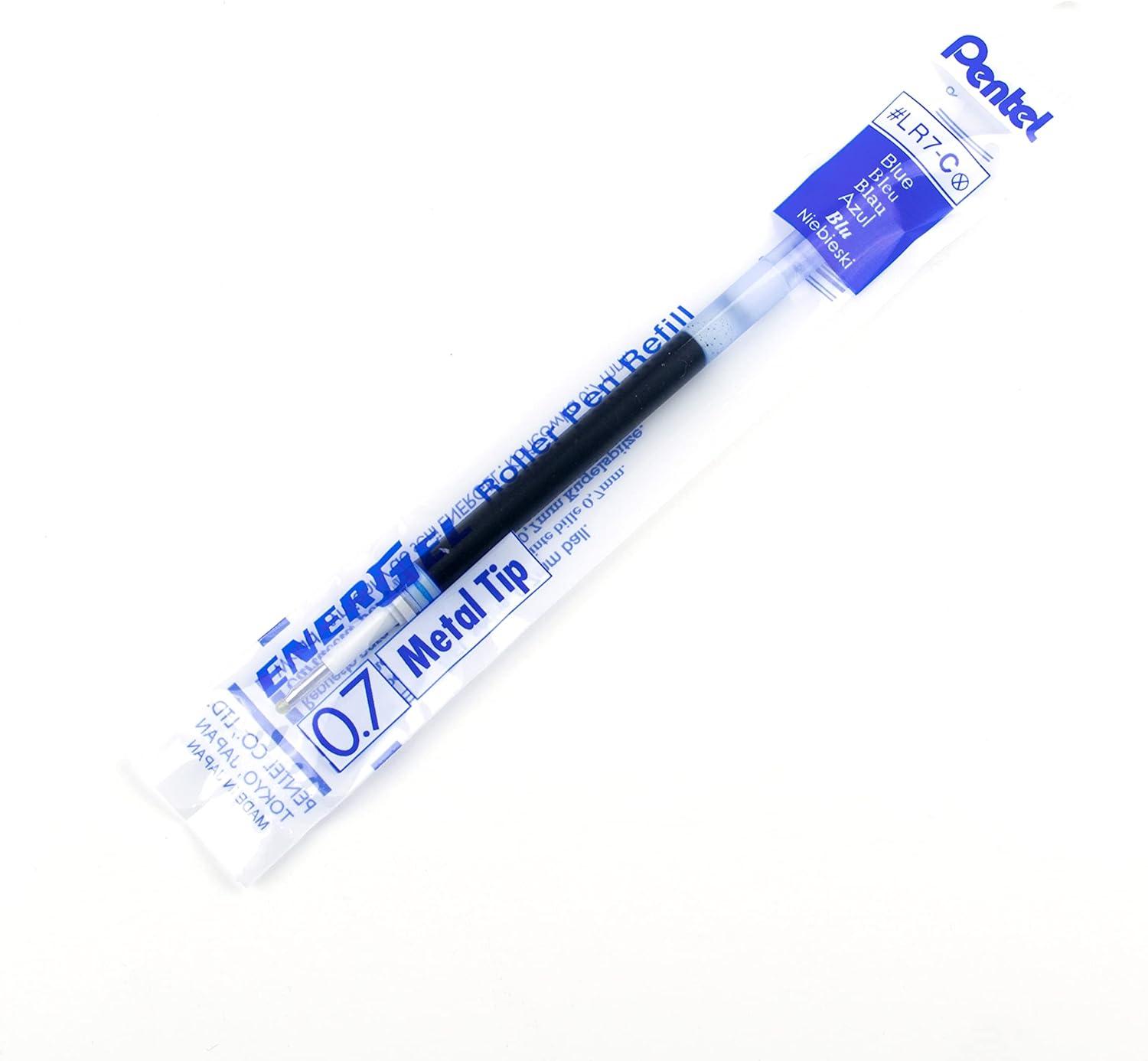 image:imagePentel Refill Ink for BL57BL77 EnerGel Liquid Gel Pen 07mm Metal Tip Blue Ink Box of 12 LR7C12