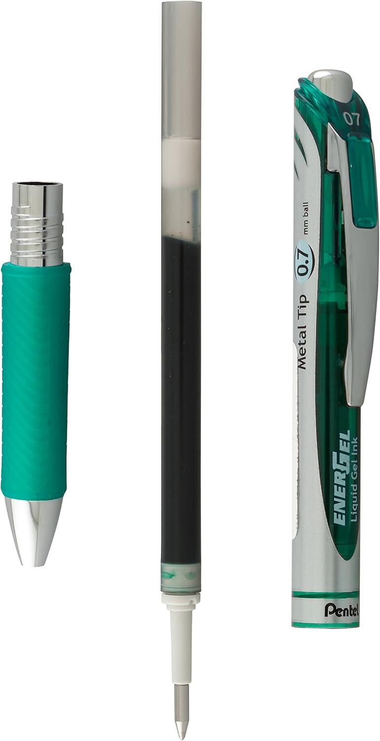 image:imagePentel Refill Ink for BL57BL77 EnerGel Liquid Gel Pen 07mm Metal Tip Green Ink Box of 12 LR7D12Green