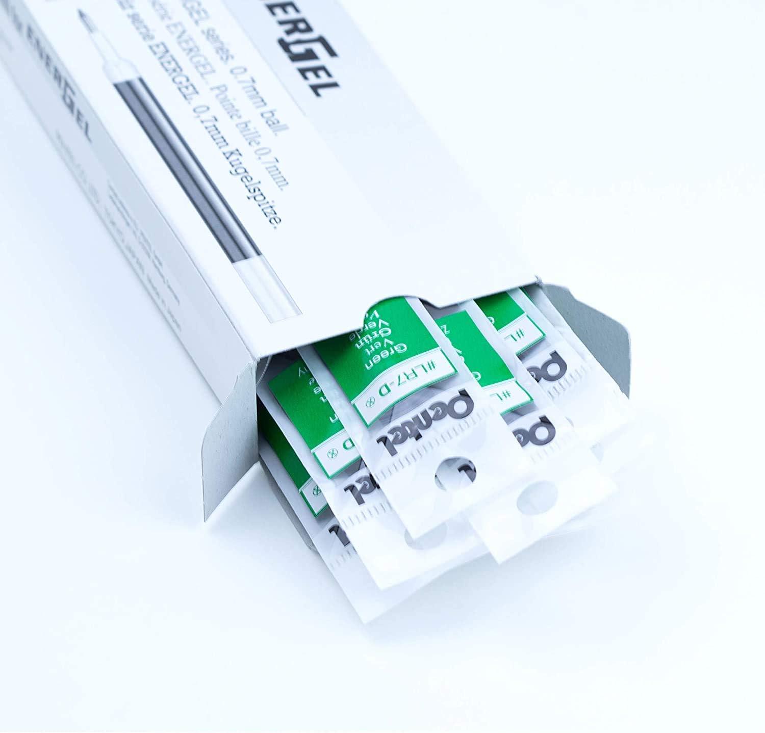 image:imagePentel Refill Ink for BL57BL77 EnerGel Liquid Gel Pen 07mm Metal Tip Green Ink Box of 12 LR7D12Green