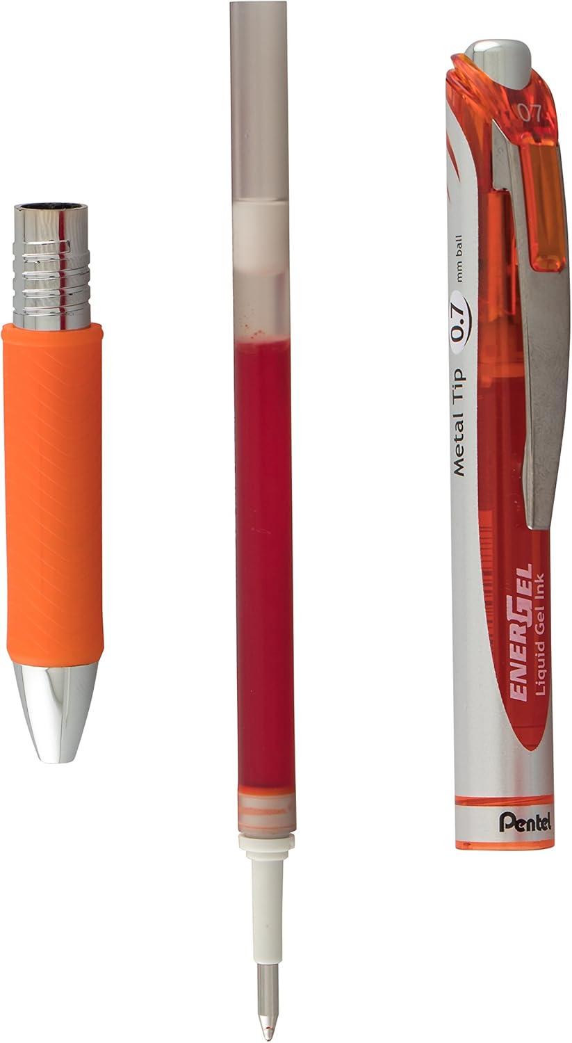 image:imagePentel Refill Ink for BL57BL77 EnerGel Liquid Gel Pen 07mm Metal Tip Green Ink Box of 12 LR7D12Orange