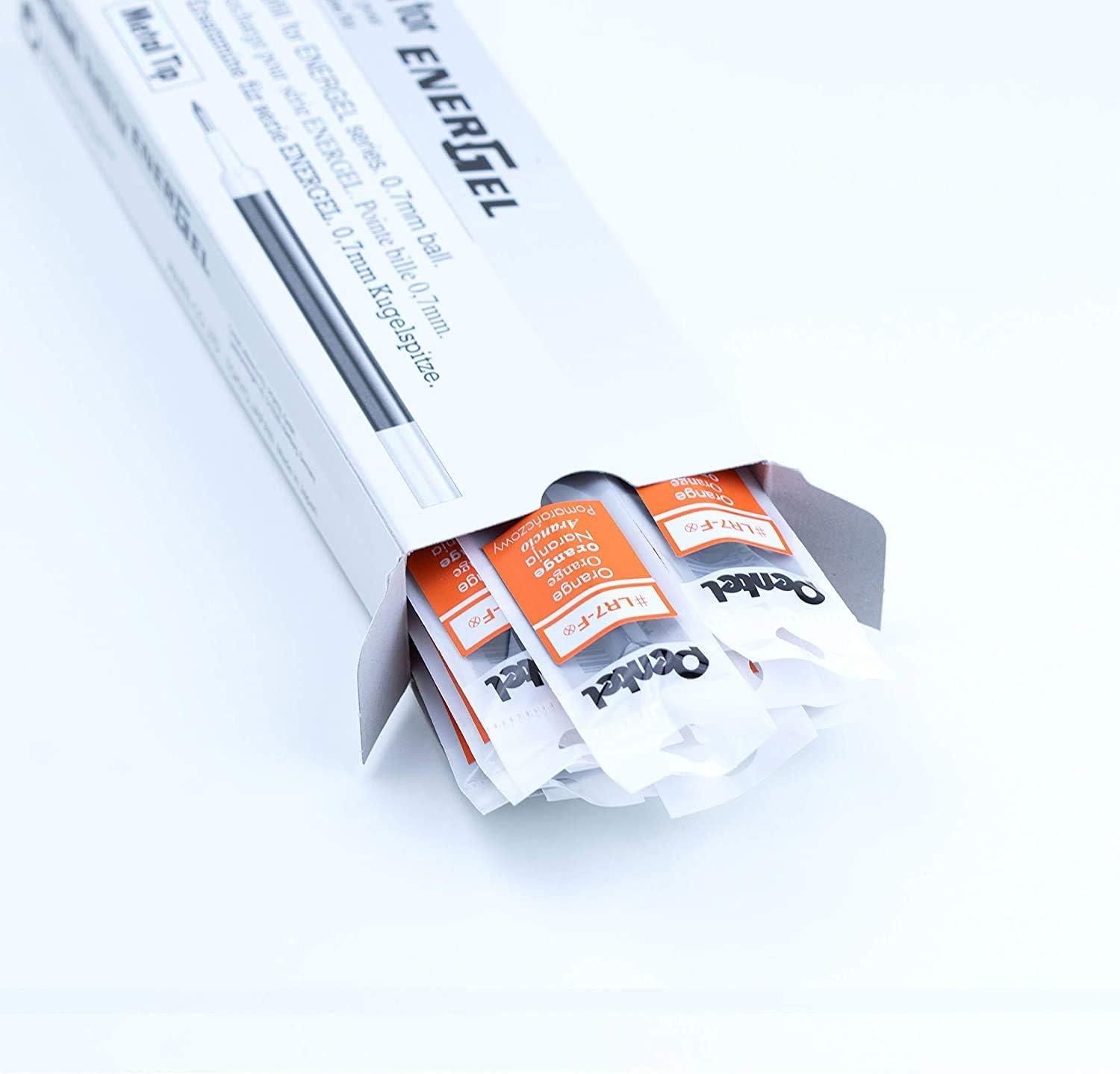 image:imagePentel Refill Ink for BL57BL77 EnerGel Liquid Gel Pen 07mm Metal Tip Green Ink Box of 12 LR7D12Orange