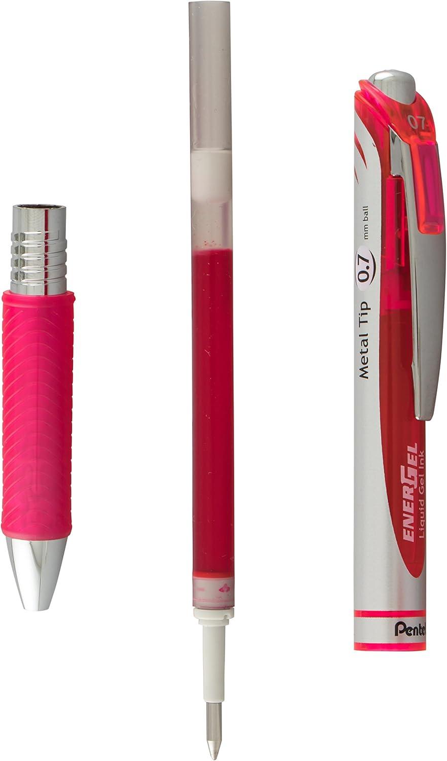 image:imagePentel Refill Ink for BL57BL77 EnerGel Liquid Gel Pen 07mm Metal Tip Green Ink Box of 12 LR7D12Pink