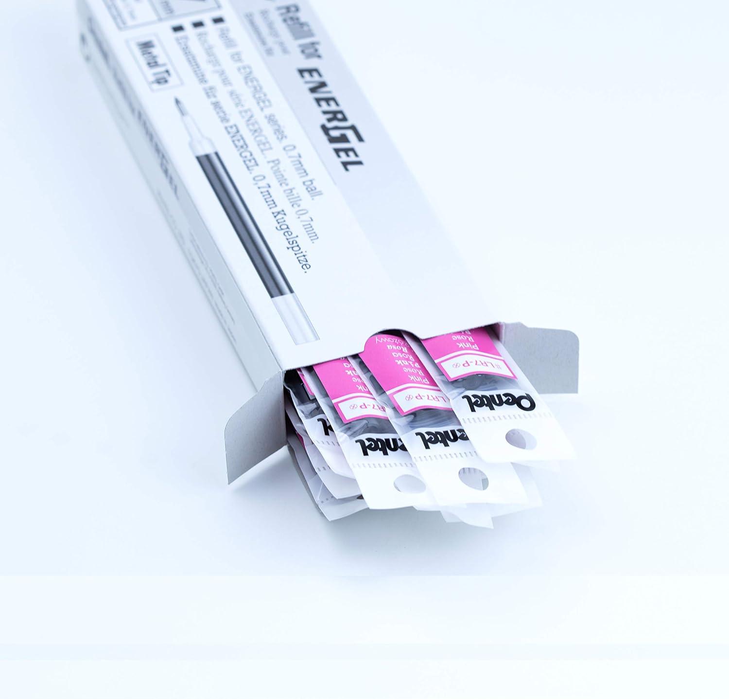 image:imagePentel Refill Ink for BL57BL77 EnerGel Liquid Gel Pen 07mm Metal Tip Green Ink Box of 12 LR7D12Pink