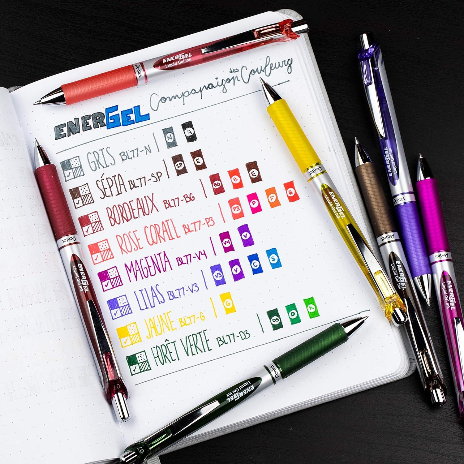 image:imagePentel Refill Ink for BL57BL77 EnerGel Liquid Gel Pen 07mm Metal Tip Green Ink Box of 12 LR7D12Sepia