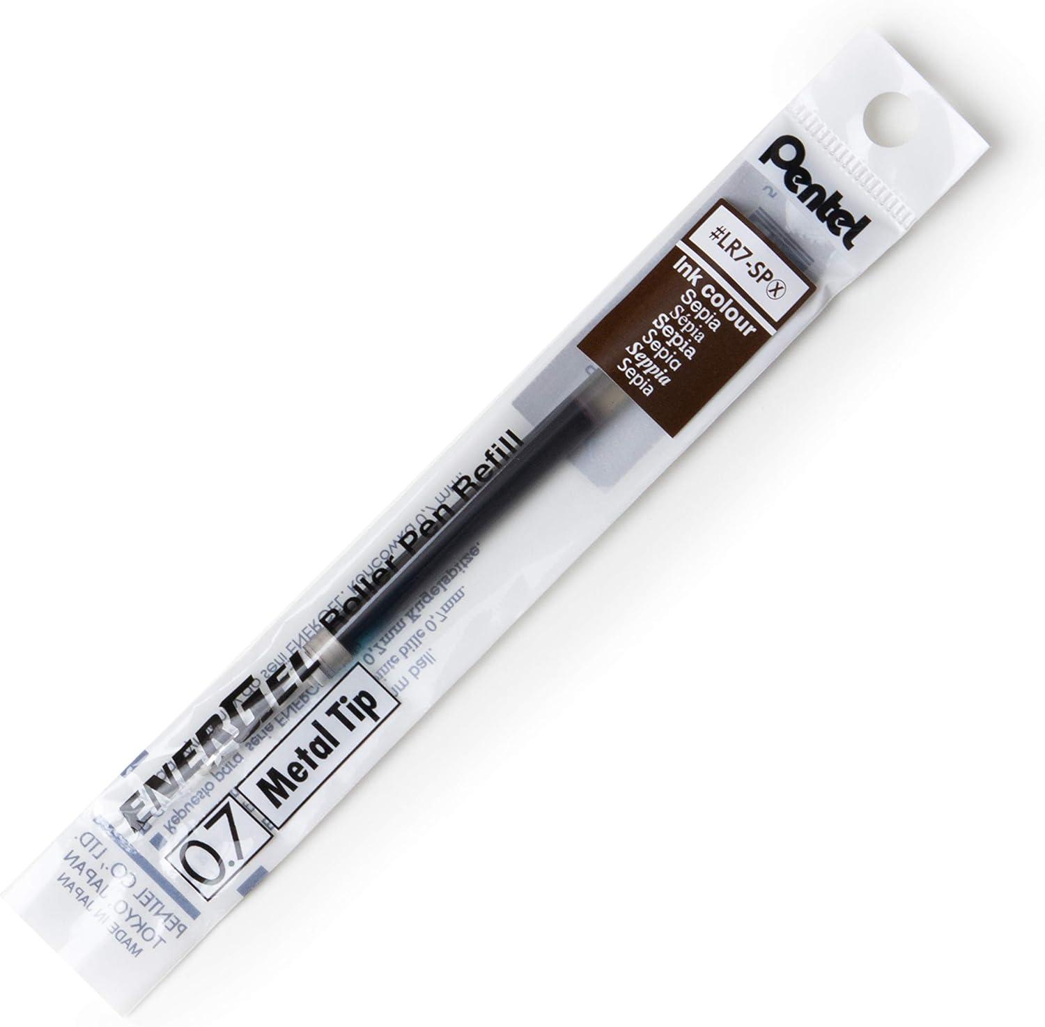 image:imagePentel Refill Ink for BL57BL77 EnerGel Liquid Gel Pen 07mm Metal Tip Green Ink Box of 12 LR7D12Sepia
