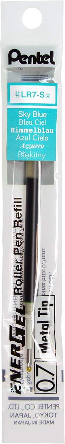 image:imagePentel Refill Ink for BL57BL77 EnerGel Liquid Gel Pen 07mm Metal Tip Green Ink Box of 12 LR7D12Sky Blue