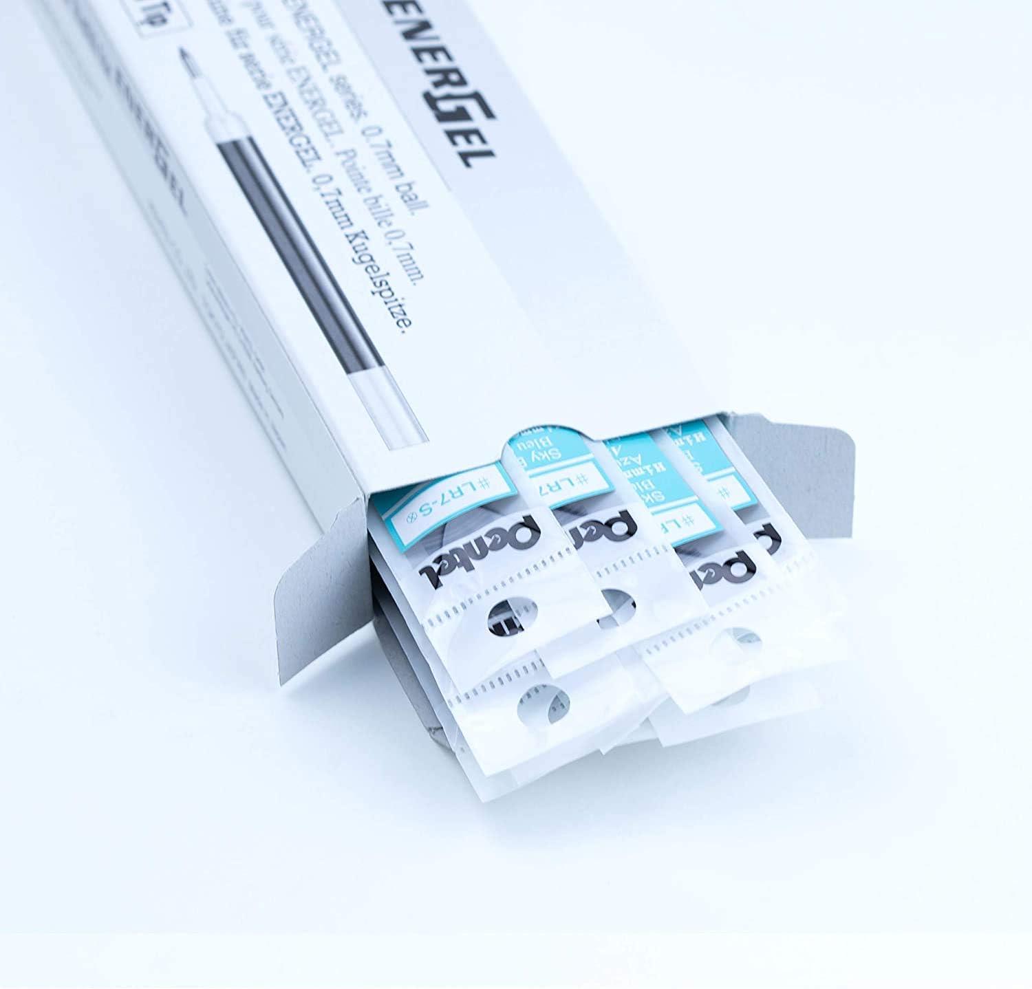 image:imagePentel Refill Ink for BL57BL77 EnerGel Liquid Gel Pen 07mm Metal Tip Green Ink Box of 12 LR7D12Sky Blue