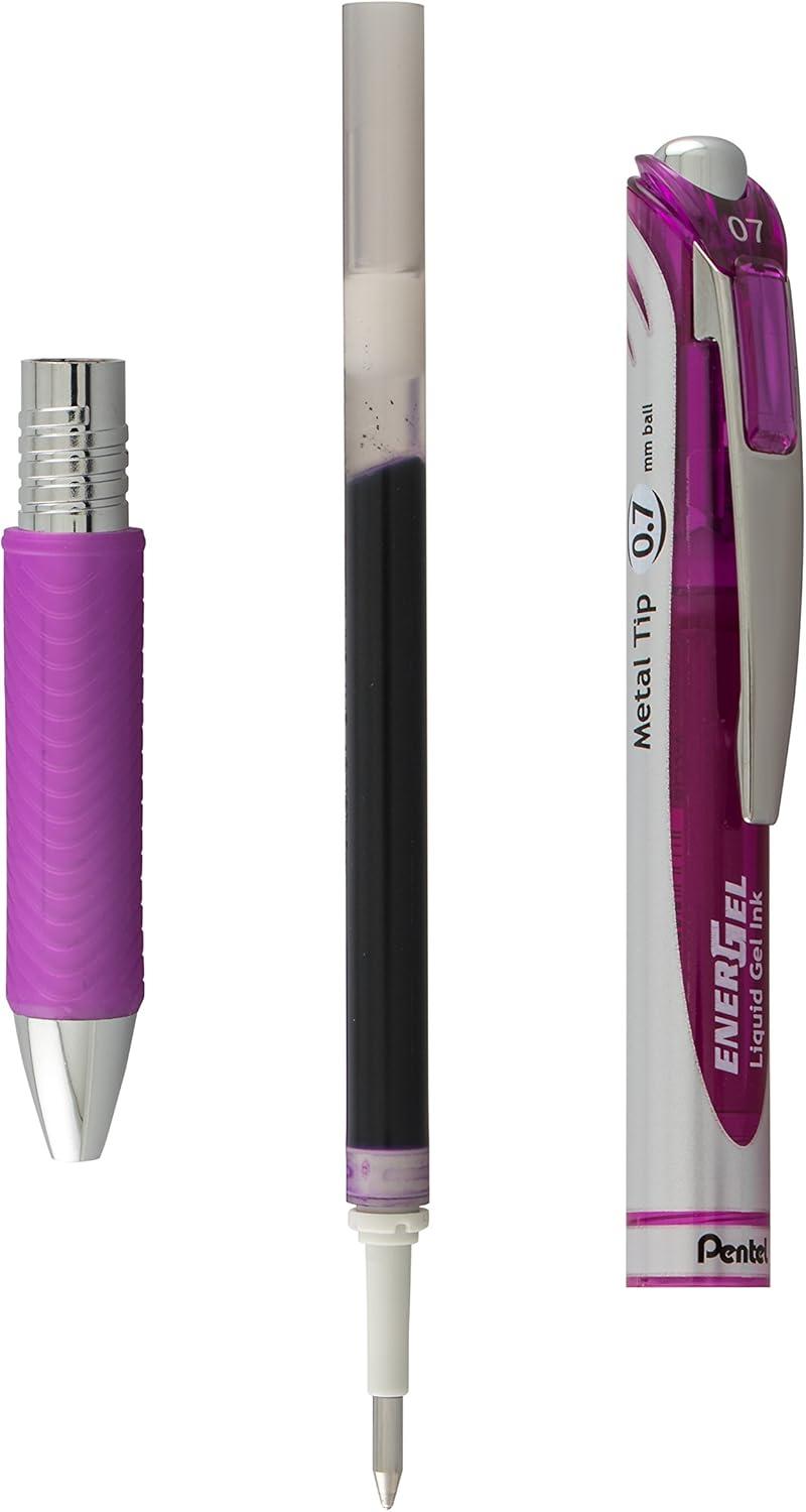 image:imagePentel Refill Ink for BL57BL77 EnerGel Liquid Gel Pen 07mm Metal Tip Green Ink Box of 12 LR7D12Violet Pen