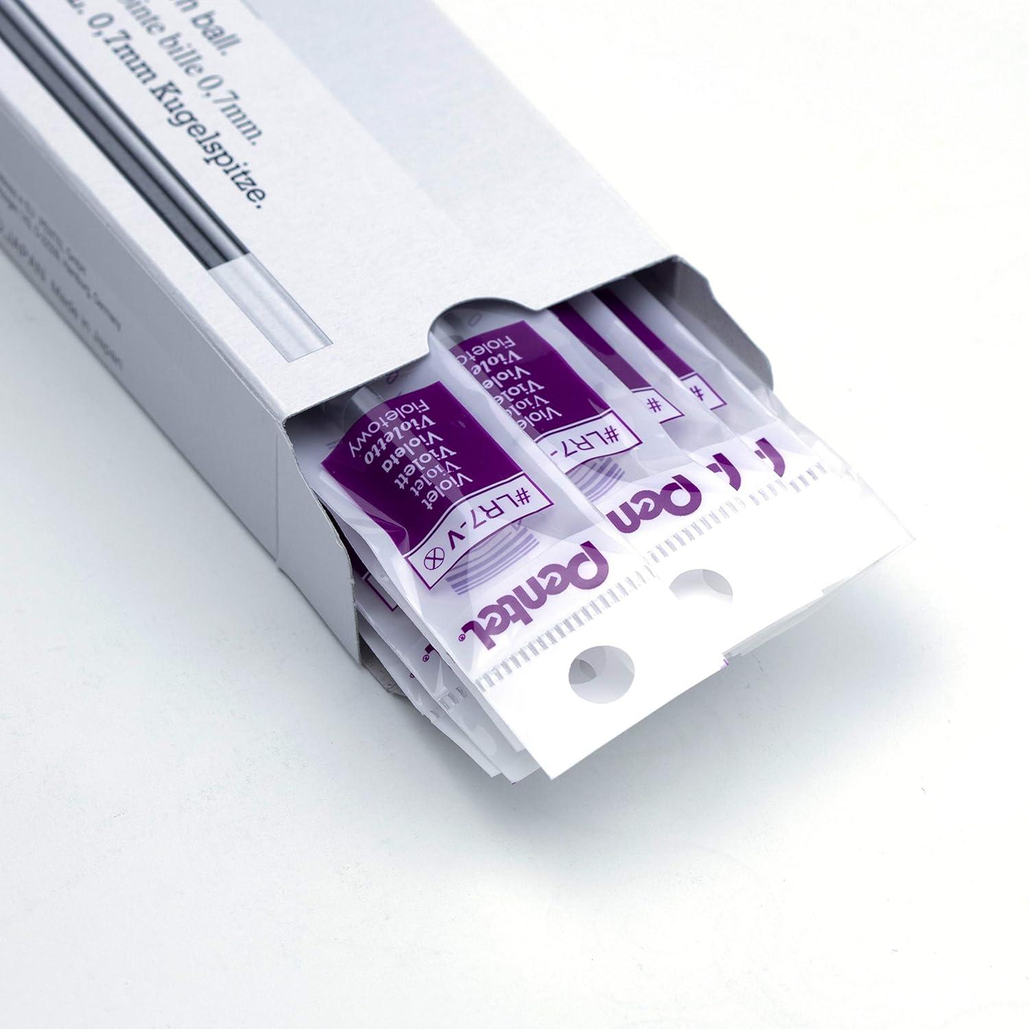 image:imagePentel Refill Ink for BL57BL77 EnerGel Liquid Gel Pen 07mm Metal Tip Green Ink Box of 12 LR7D12Violet Pen