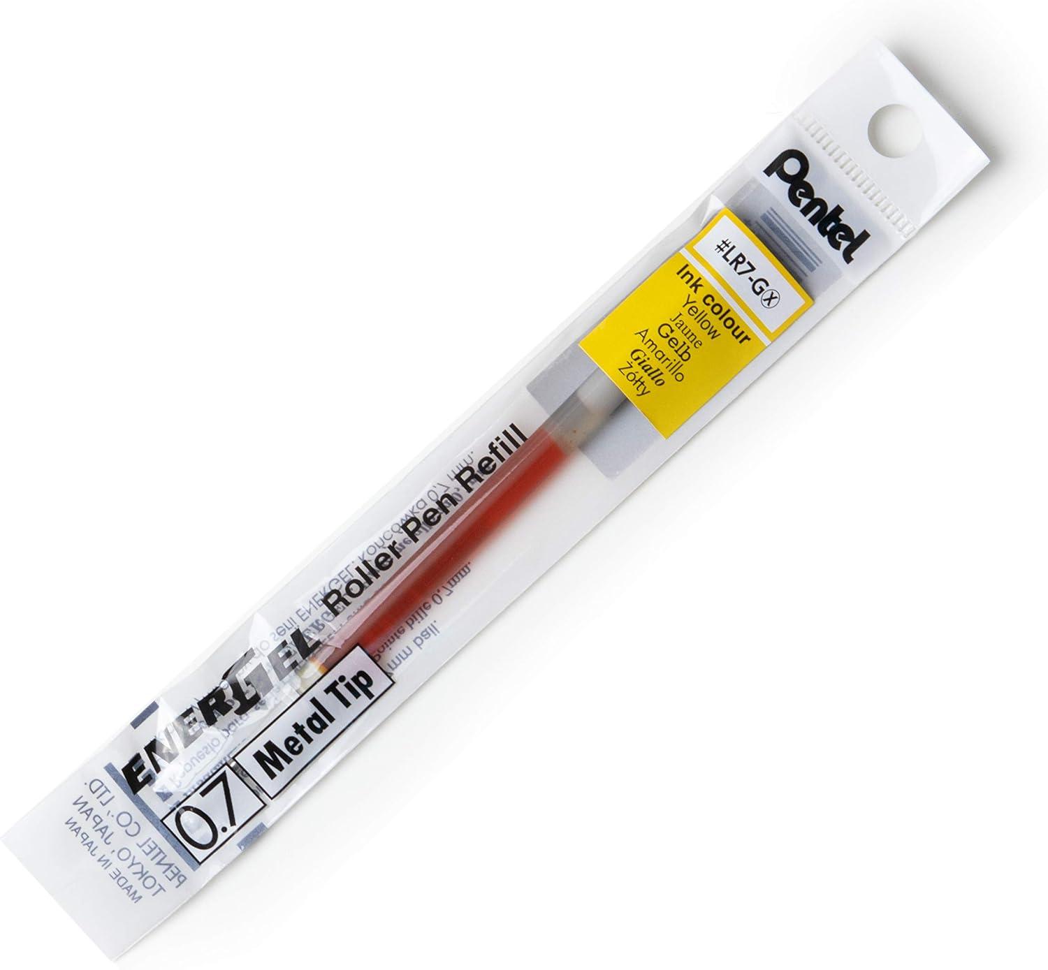 image:imagePentel Refill Ink for BL57BL77 EnerGel Liquid Gel Pen 07mm Metal Tip Green Ink Box of 12 LR7D12Yellow