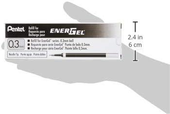 image:imagePentel Refill Ink for EnerGel Liquid Gel Pen 03mm Extra Fine Line Needle Tip Black Ink Box of 12 LRN3ABlack