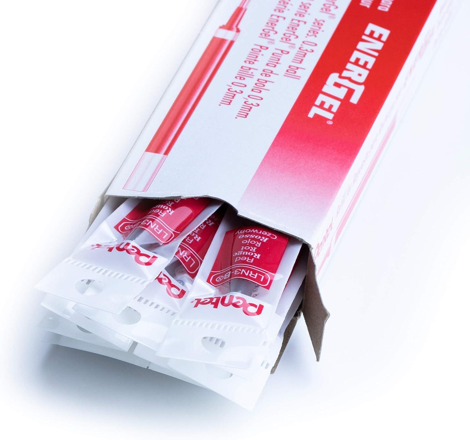 image:imagePentel Refill Ink for EnerGel Liquid Gel Pen 03mm Extra Fine Line Needle Tip Black Ink Box of 12 LRN3ARed