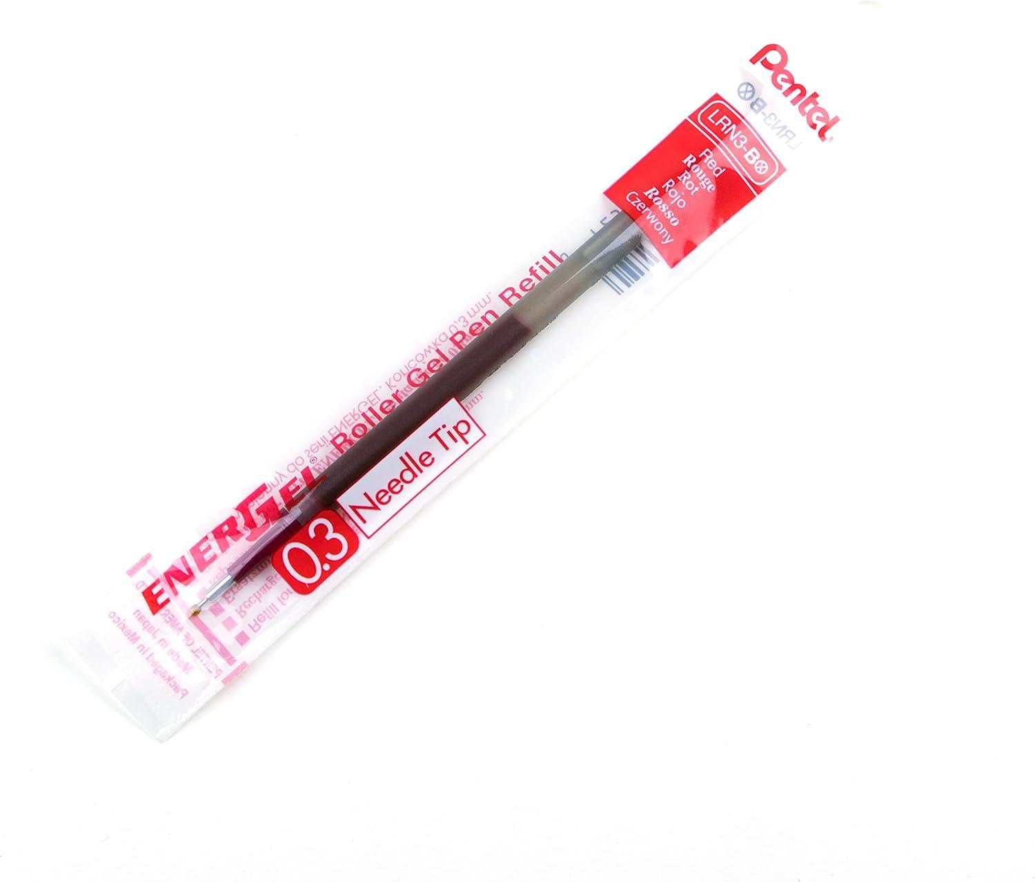 image:imagePentel Refill Ink for EnerGel Liquid Gel Pen 03mm Extra Fine Line Needle Tip Black Ink Box of 12 LRN3ARed