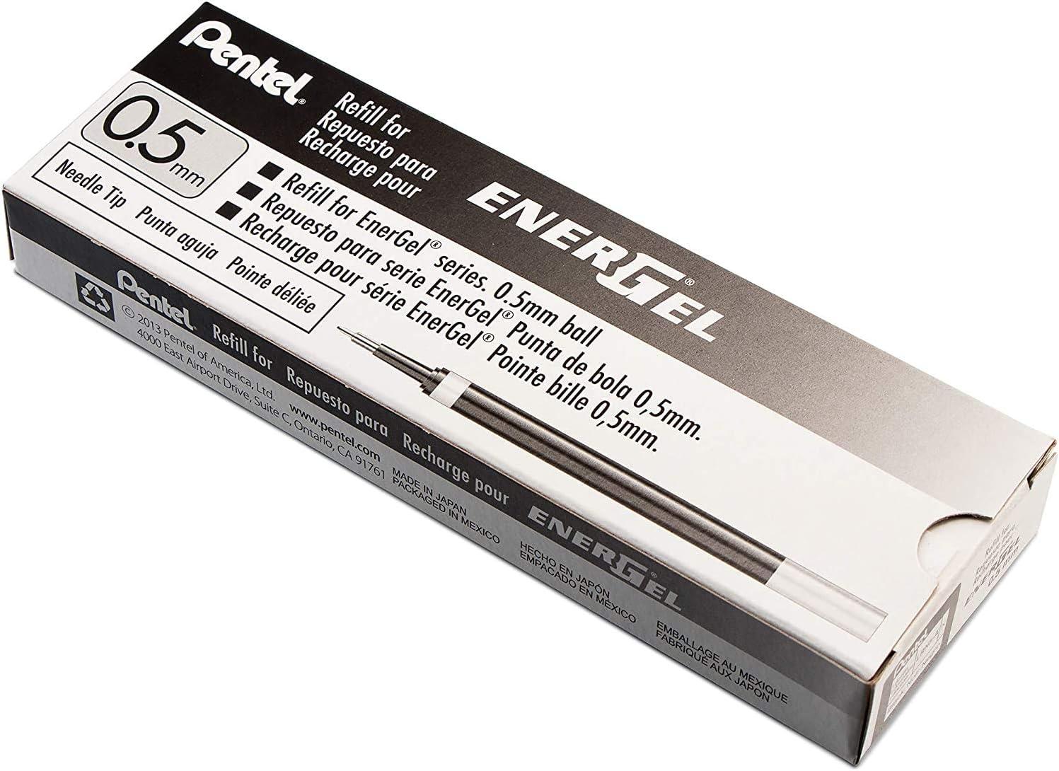 image:imagePentel Refill Ink for EnerGel Liquid Gel Pen 05mm Fine Line Needle Tip Black Ink Box of 12 LRN5A
