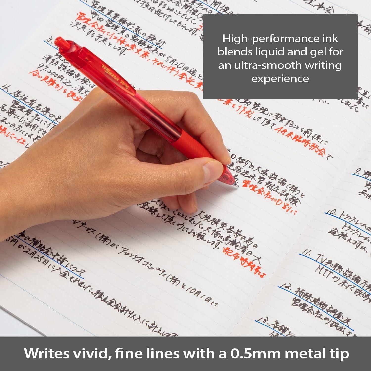 image:imagePentel Refill Ink for EnerGel Liquid Gel Pen 05mm Needle Tip Red Ink Box of 12 LRN5B12Red