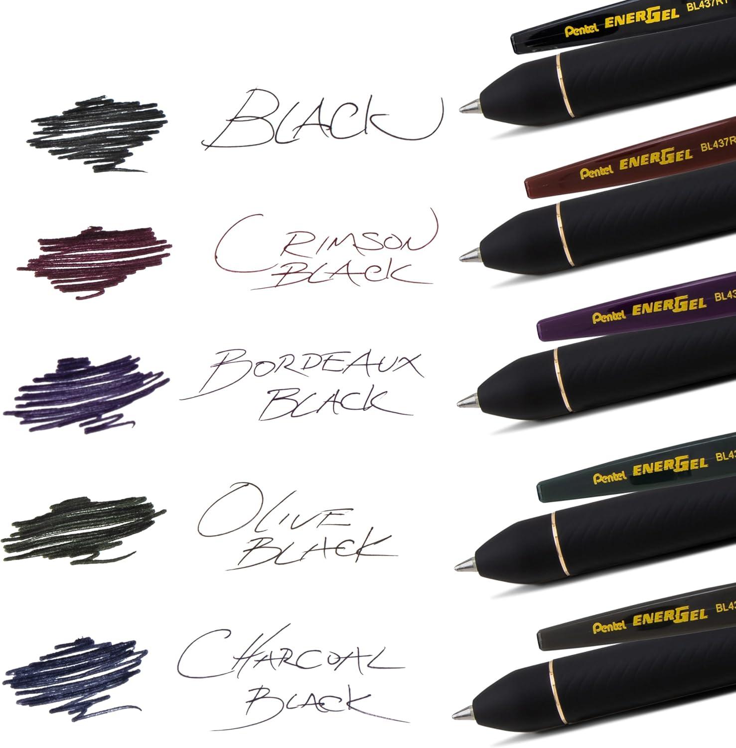 image:imagePentel Refill Ink for EnerGel Liquid Gel Pen 07mm Medium Line Charcoal Black Ink Box of 12 Refills LR7NACharcoal Black