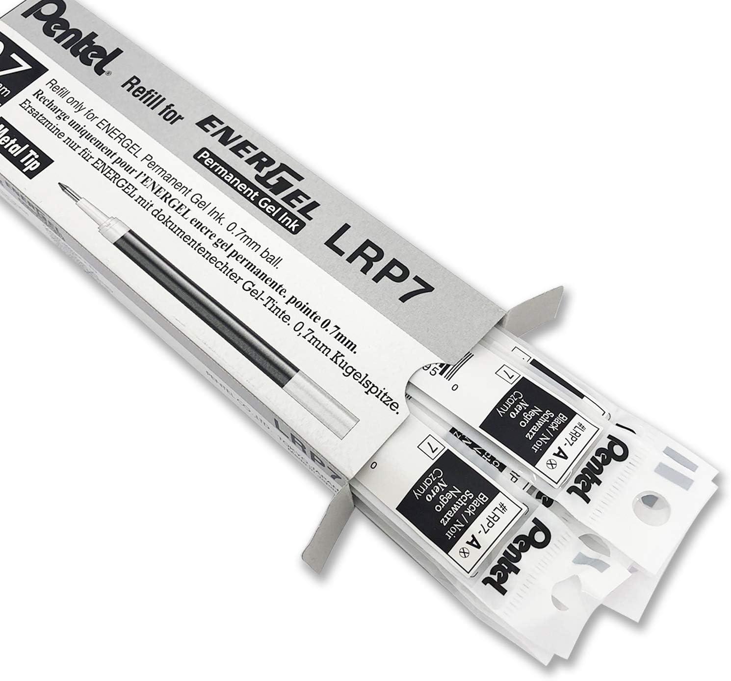 image:imagePentel Refill Ink for EnerGel PRO Permanent Gel Pen 07mm Medium Line Black Ink Box of 12 LRP7ABlack