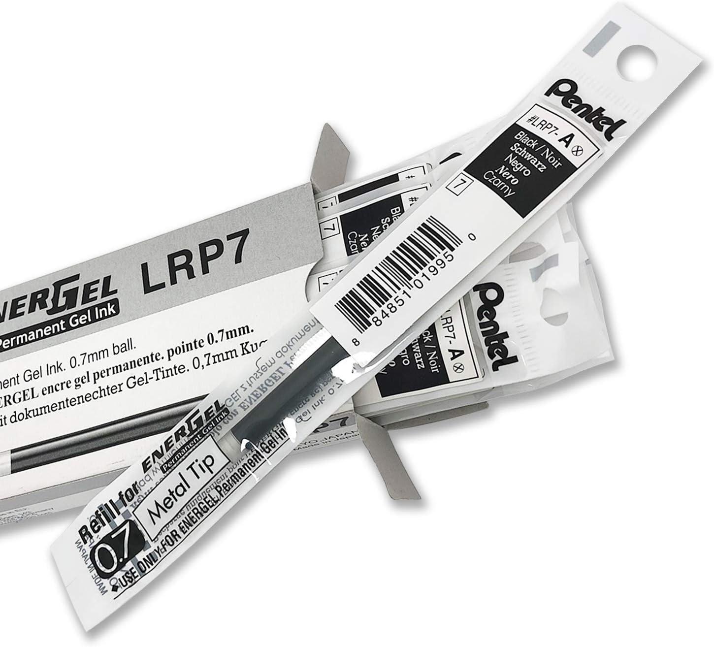 image:imagePentel Refill Ink for EnerGel PRO Permanent Gel Pen 07mm Medium Line Black Ink Box of 12 LRP7ABlack