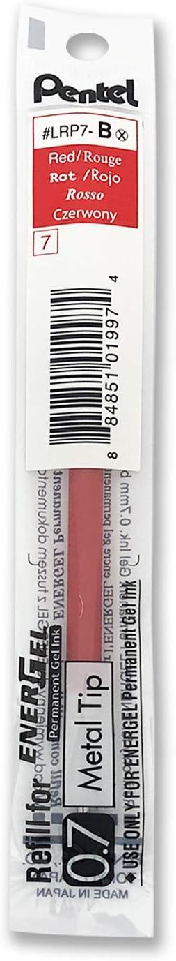 image:imagePentel Refill Ink for EnerGel PRO Permanent Gel Pen 07mm Medium Line Black Ink Box of 12 LRP7ARed