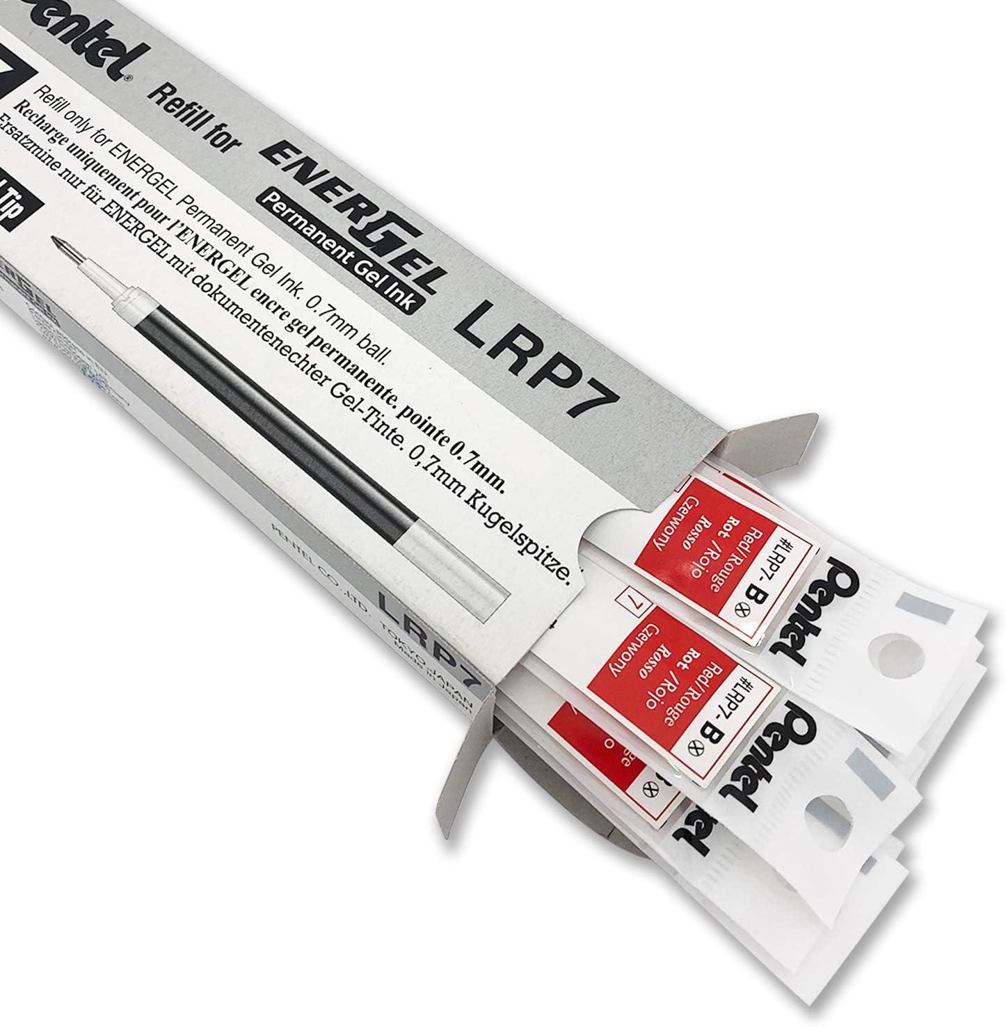image:imagePentel Refill Ink for EnerGel PRO Permanent Gel Pen 07mm Medium Line Black Ink Box of 12 LRP7ARed