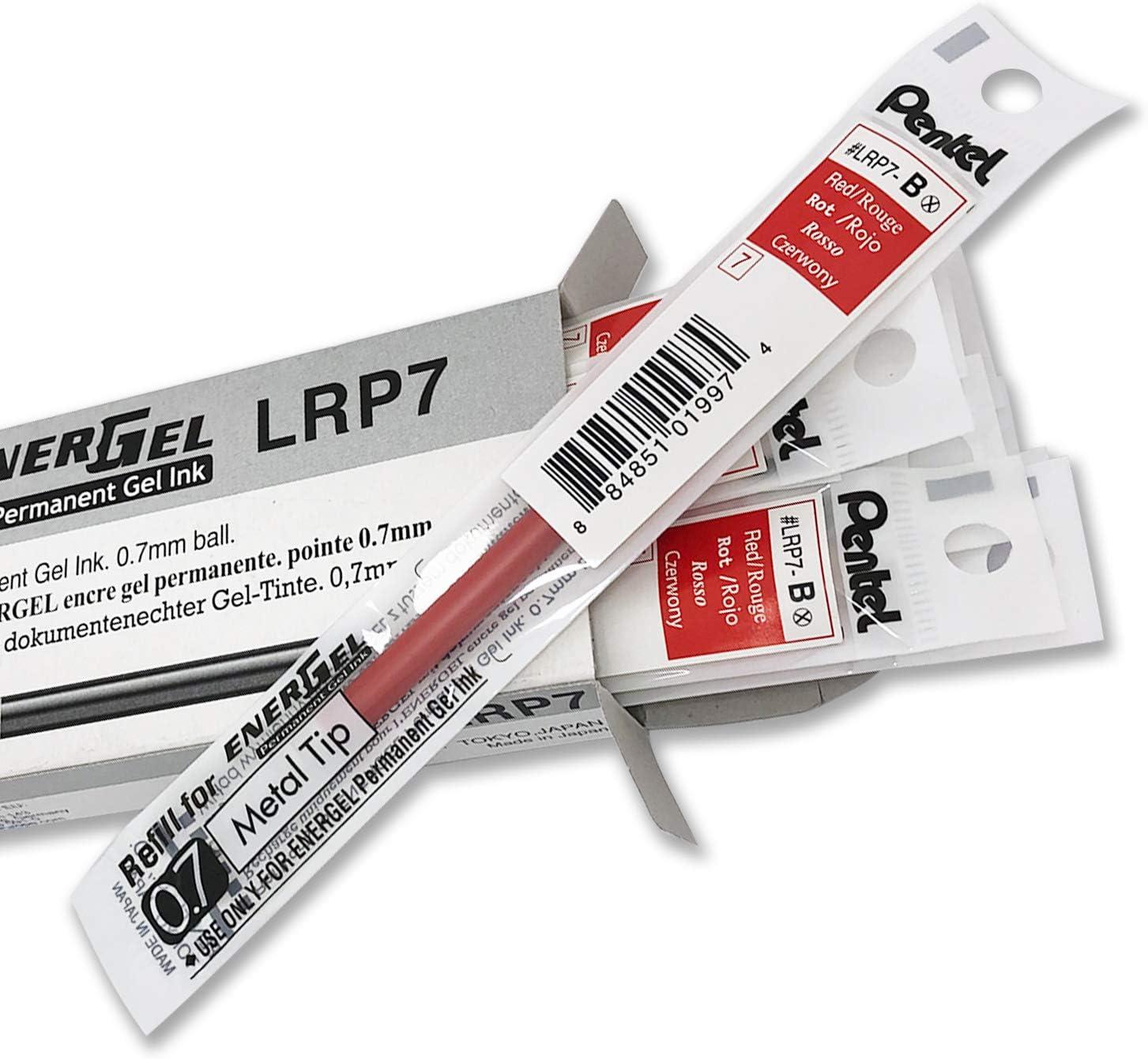image:imagePentel Refill Ink for EnerGel PRO Permanent Gel Pen 07mm Medium Line Black Ink Box of 12 LRP7ARed