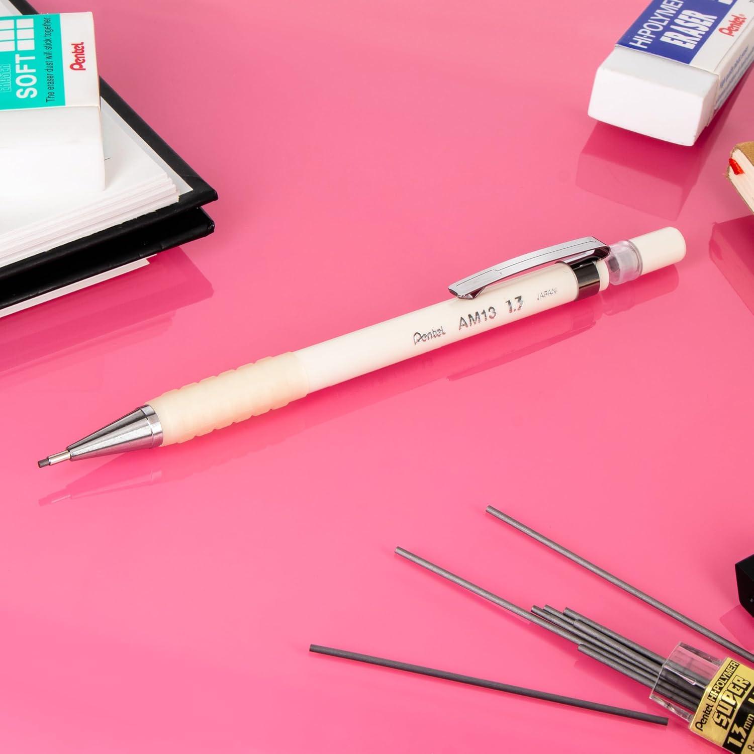 image:imagePentel Sharp 13 Mechanical Pencil 13mm Extra Thick Line Includes Refill Lead WritingOfficeTestTaking Pencil Pastel Violet Barrel AM13LBPVOffWhite