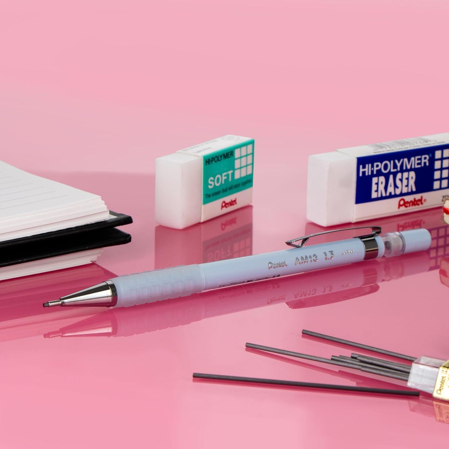 image:imagePentel Sharp 13 Mechanical Pencil 13mm Extra Thick Line Includes Refill Lead WritingOfficeTestTaking Pencil Pastel Violet Barrel AM13LBPVPastel Blue