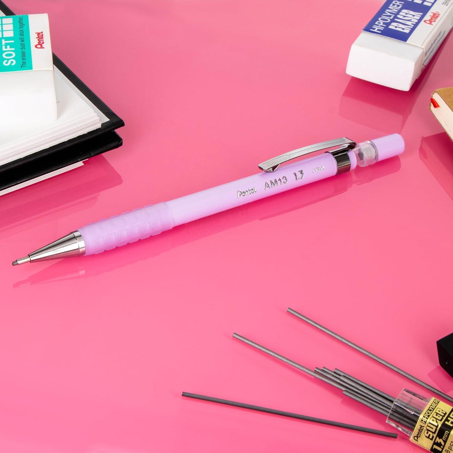 image:imagePentel Sharp 13 Mechanical Pencil 13mm Extra Thick Line Includes Refill Lead WritingOfficeTestTaking Pencil Pastel Violet Barrel AM13LBPVPastel Violet