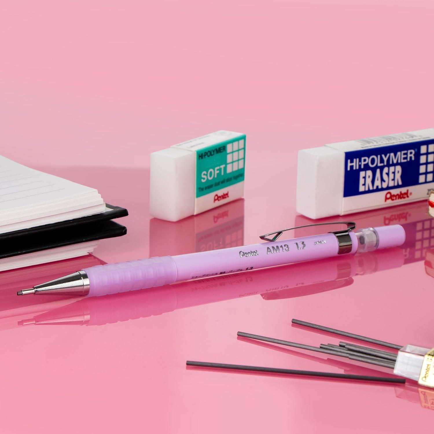 image:imagePentel Sharp 13 Mechanical Pencil 13mm Extra Thick Line Includes Refill Lead WritingOfficeTestTaking Pencil Pastel Violet Barrel AM13LBPVPastel Violet