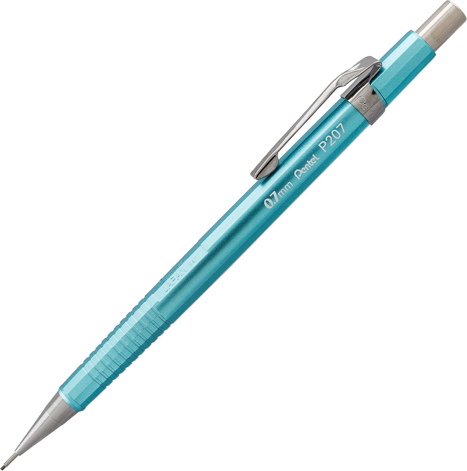 image:imagePentel Sharp Mechanical Pencil 07mm Medium Line Metallic Barrel Assorted Colors Pack of 3 P207MBP3M13 Count Pack of 1