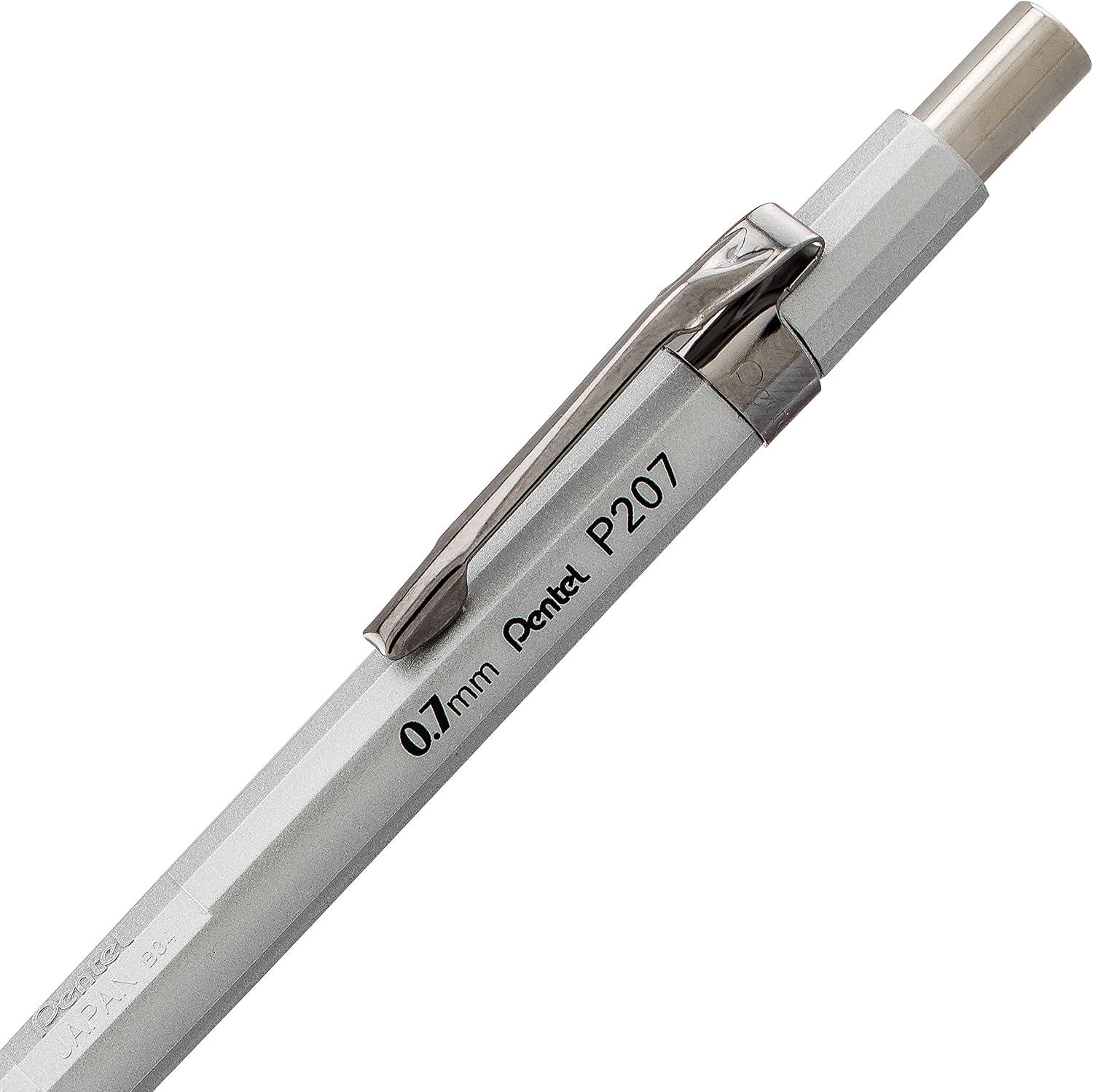 image:imagePentel Sharp Mechanical Pencil 07mm Metallic Silver Barrel Box of 12 Pencils P207Z