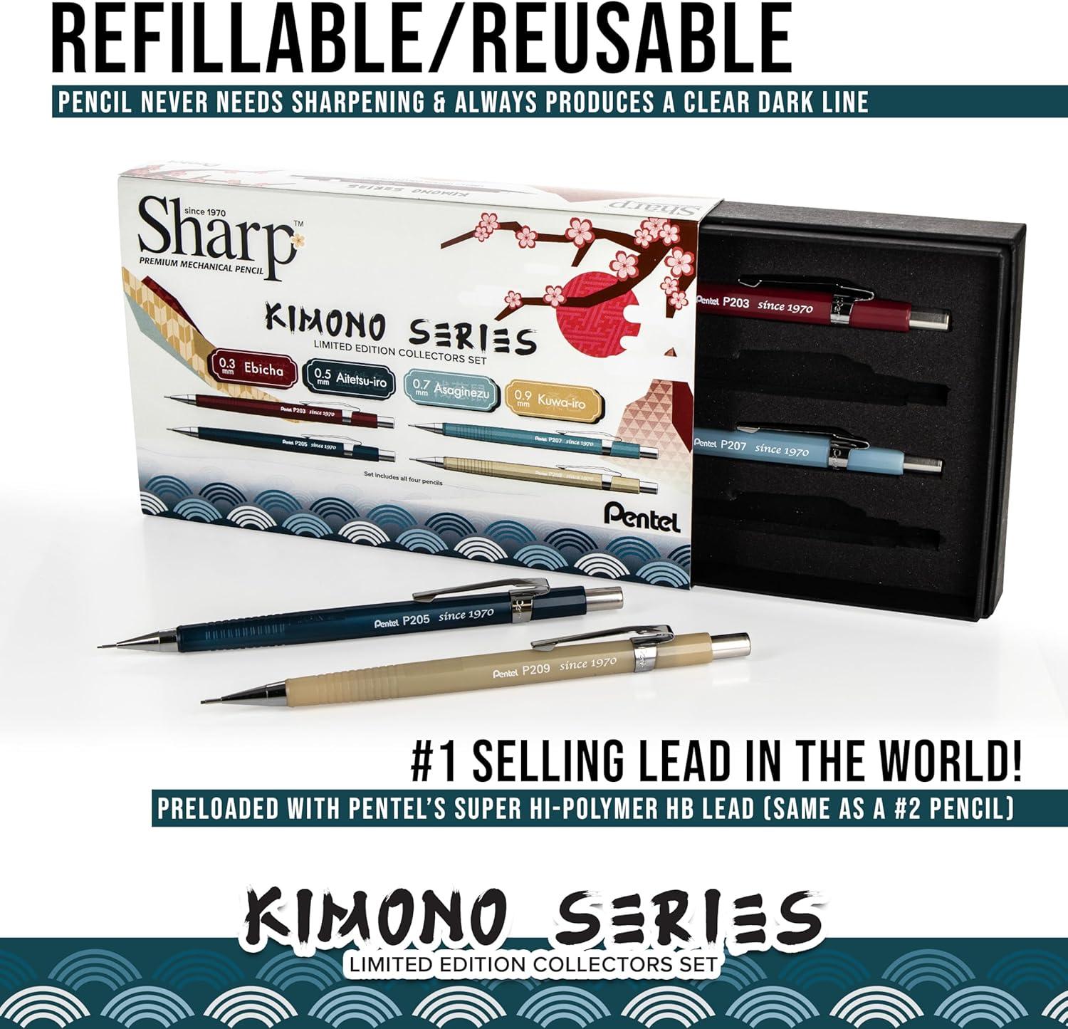 image:imagePentel Sharp Mechanical Pencil Limited Edition Kimono Colors Box Set 03mm 05mm 07mm 09mm Point Sizes Included P200JPBXSETKimono Colors