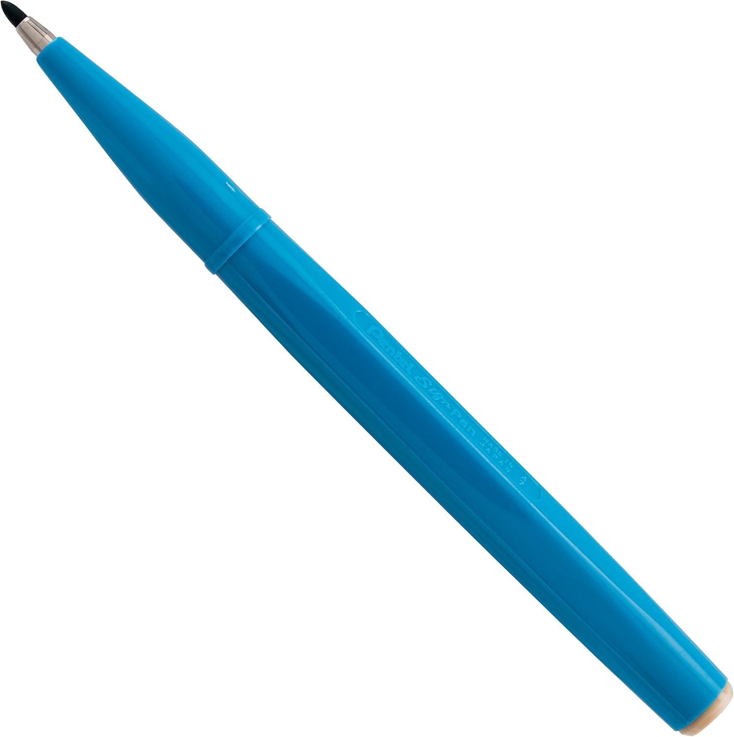 image:imagePentel Sign Pen FiberTipped Pen Blue Ink Box of 12 S520CAssorted